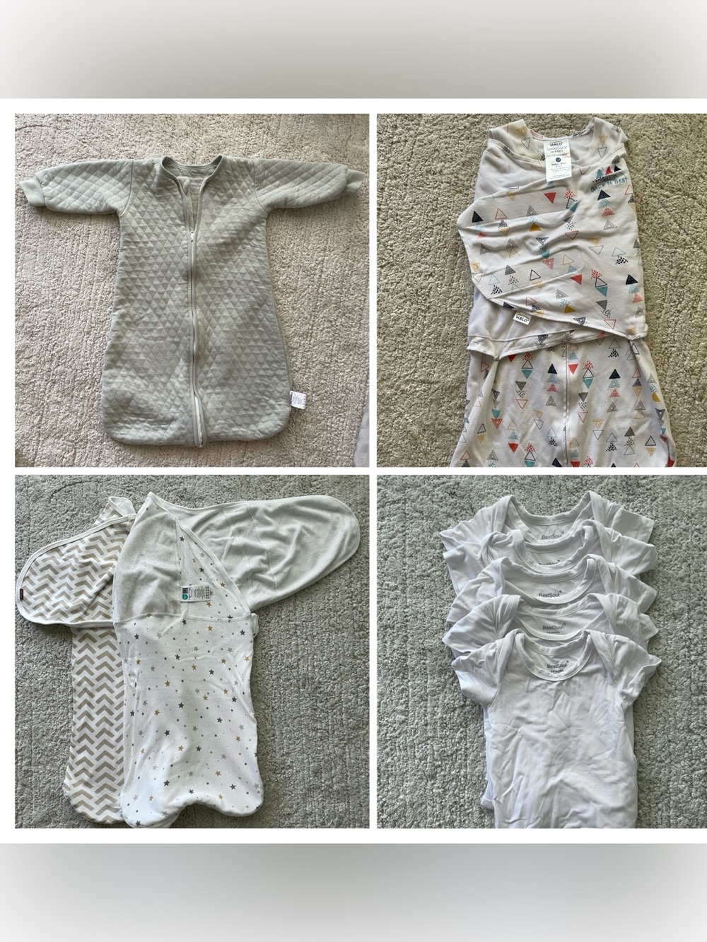 Neutral Baby Sleep Sack & Onesie Bundle - 0-6 month